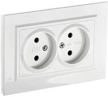 Розетка без заземления IEK Brite РС12-2-БрБ 1-м. 2 мод. белый картинка